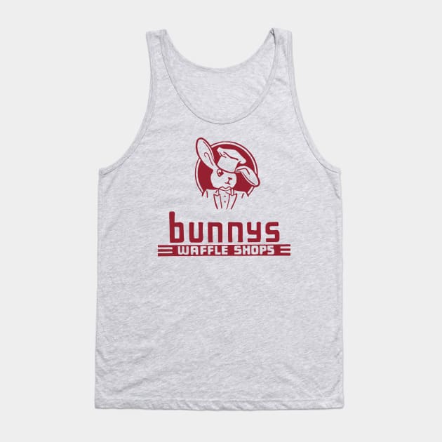 Bunnys Waffle Shops Vintage Restaurant Matchbook Tank Top by Yesteeyear